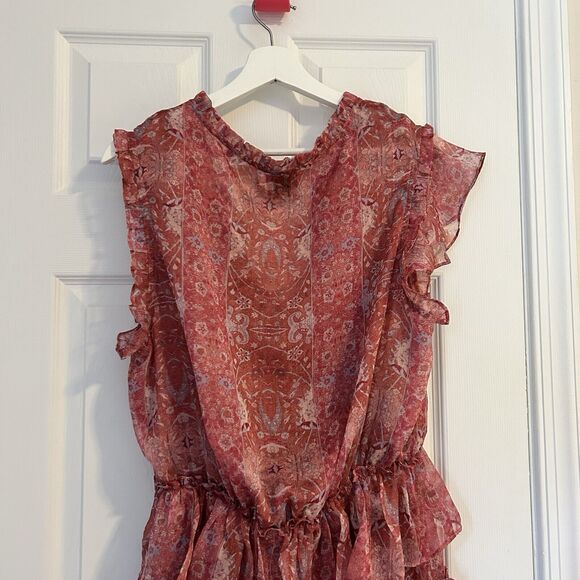 Misa Los Angeles Lilian Dress Washed Rose Pink Womens Size Large Ruffle Mini - Picture 11 of 12